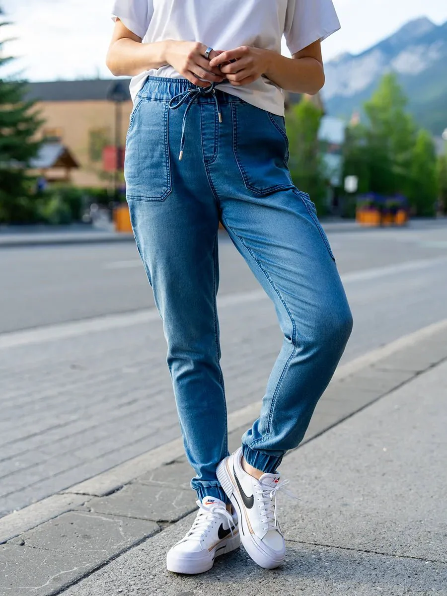 Cargo jogger Denim French Terry - Indigo clair - Image 4