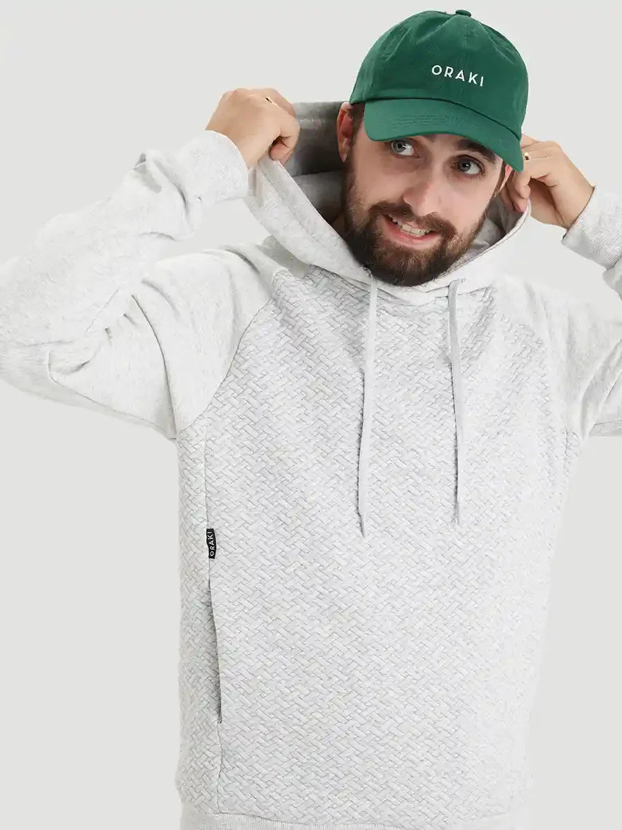 Chandail à capuchon à texture mixte pour homme - Gris pâle chiné - Image 4