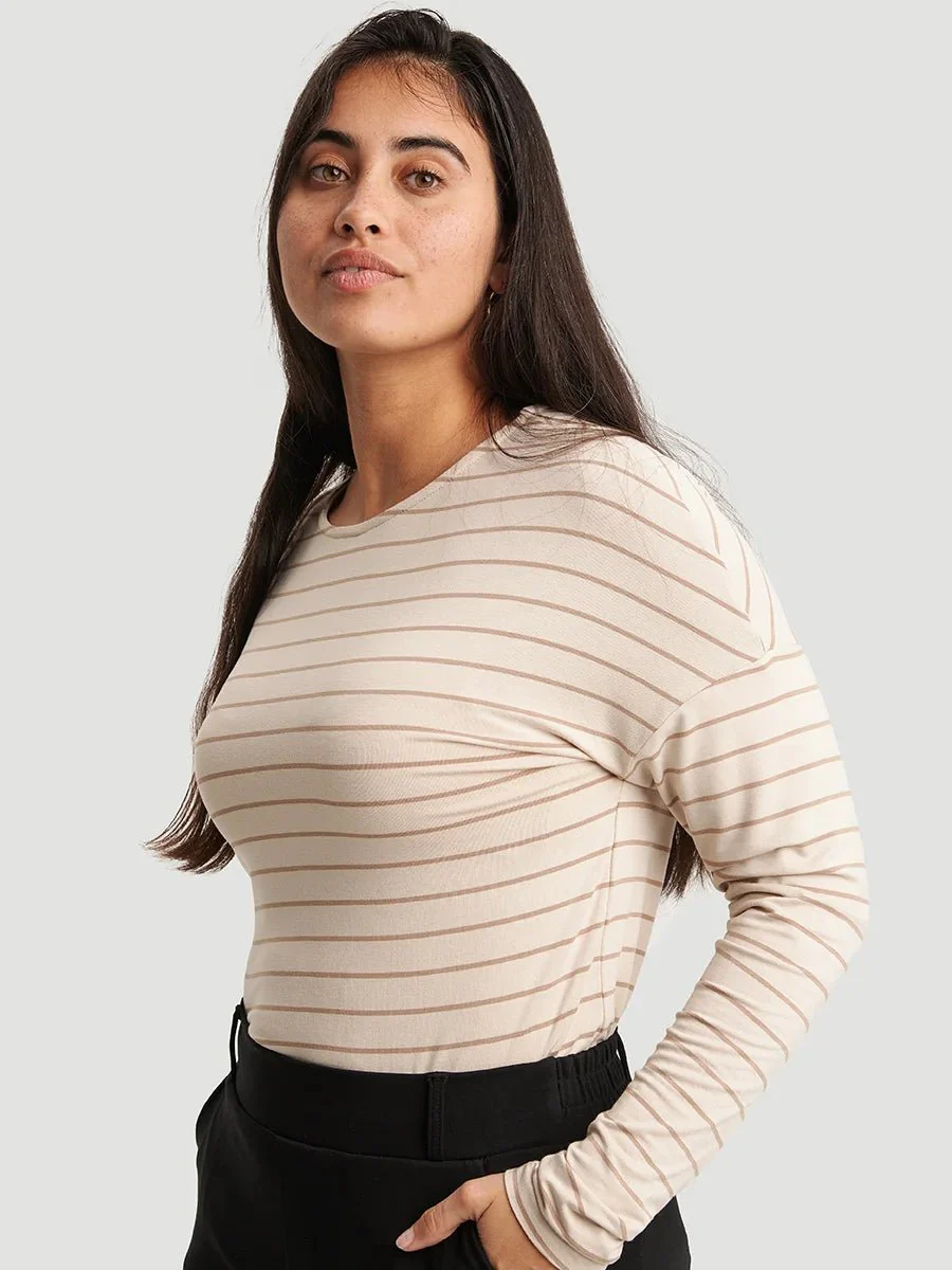 Chandail à Manches Longues et Col Rond Ecovero™ - Rayures du Désert - Image 4