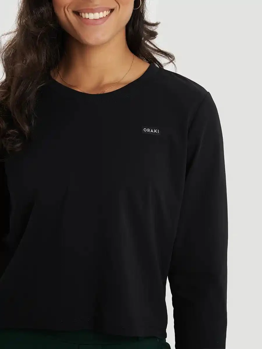 Chandail col rond à manches longues Jersey Fluide - Noir - Image 3