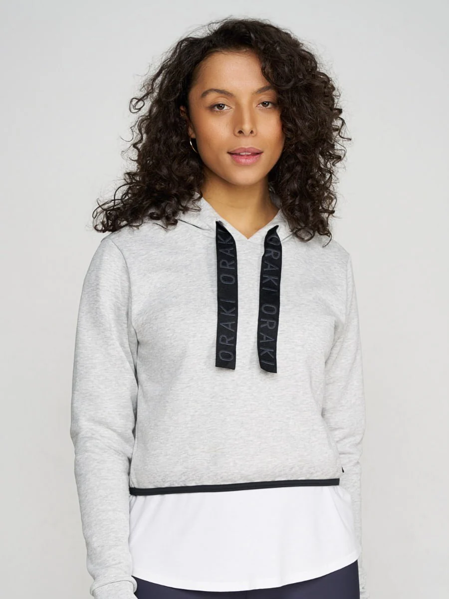 Chandail Court à Capuchon - Gris Moyen Chiné - Image 4