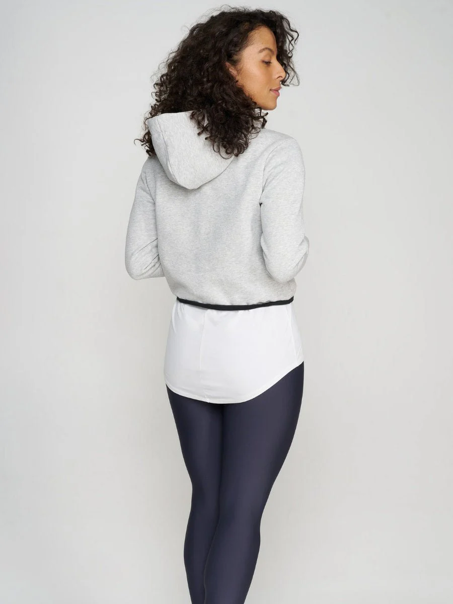 Chandail Court à Capuchon - Gris Moyen Chiné - Image 5