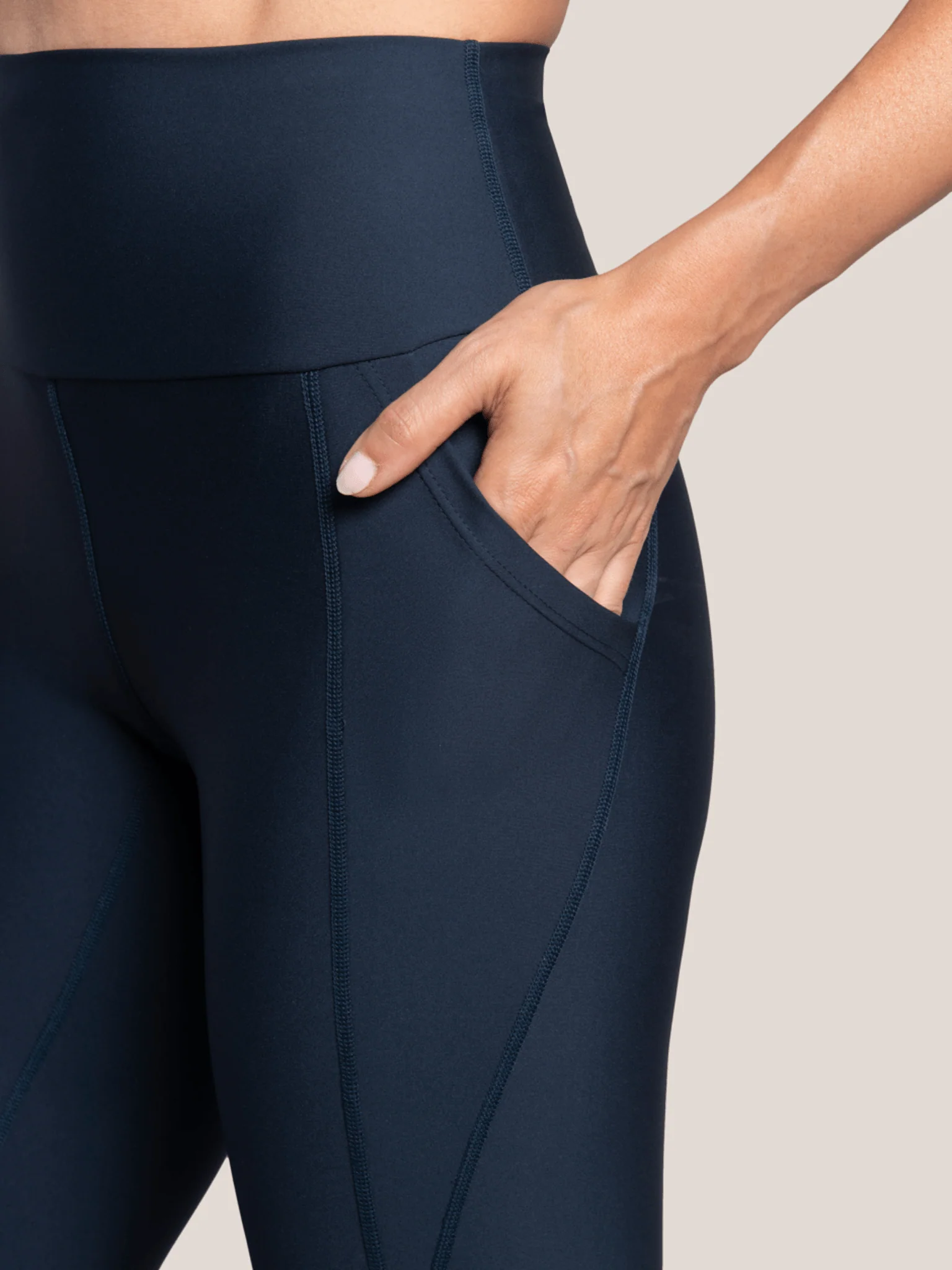 Legging Taille Haute avec Poches Ecomove - Marine - Image 3