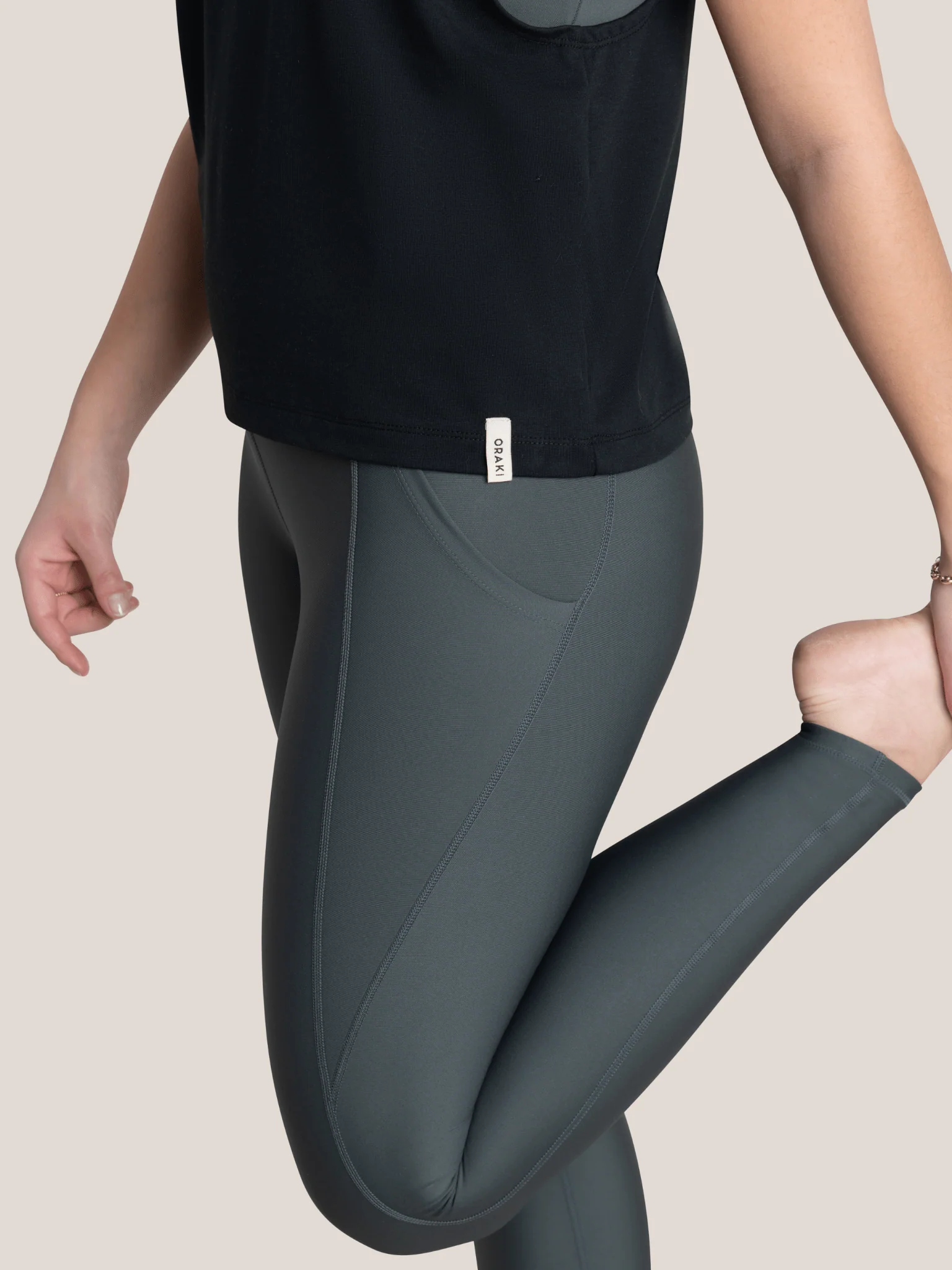 Legging classique taille haute Ecomove avec poches - Eucalyptus - Image 5