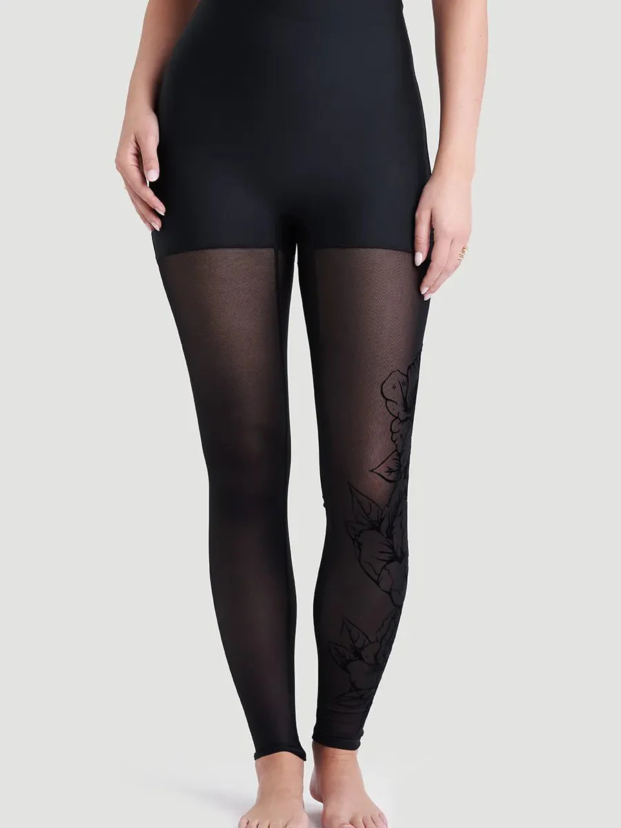 Legging collant sculptant ultra taille haute Ecomove avec flocage - Noir - Image 4