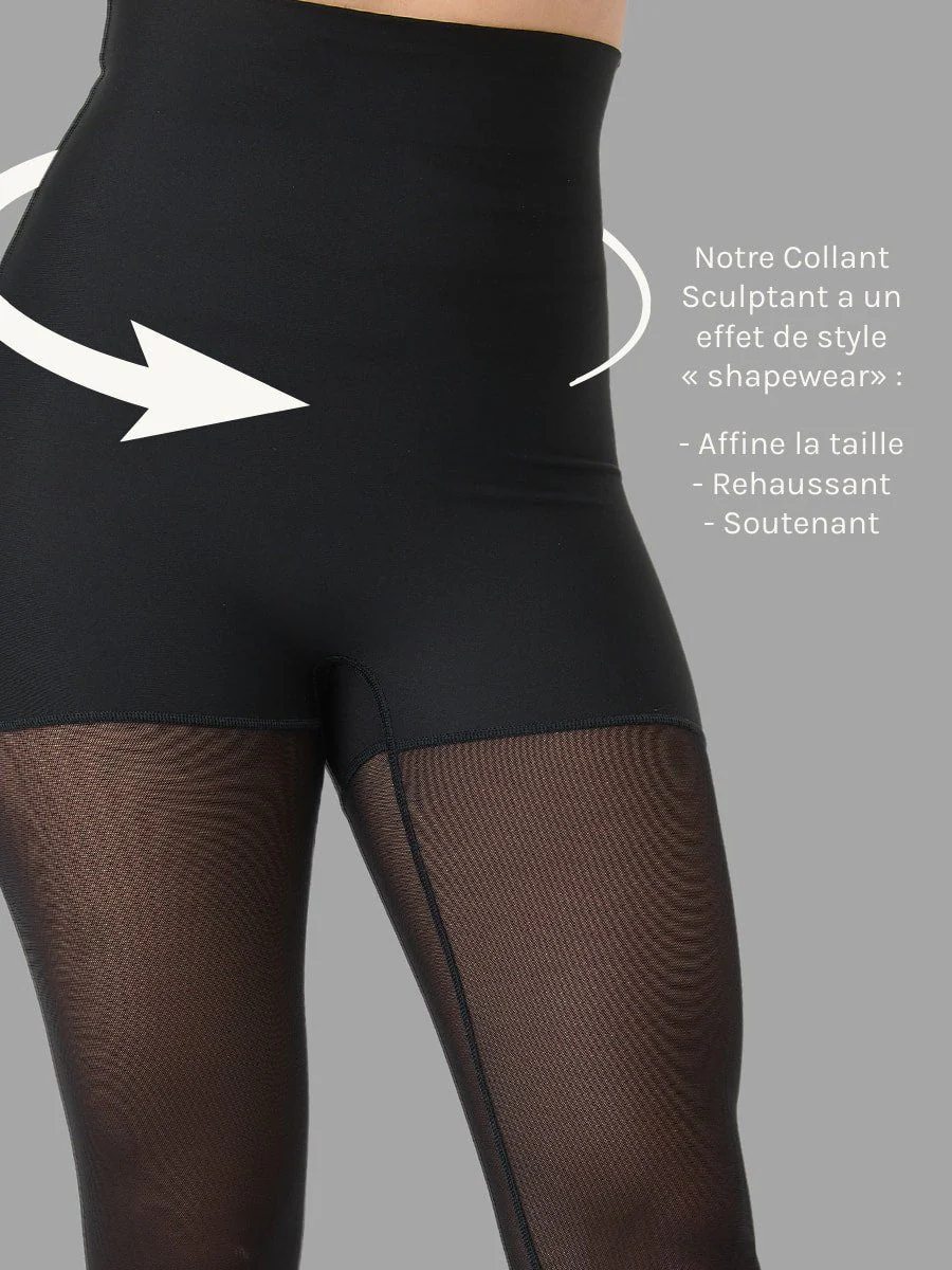 Legging collant sculptant ultra taille haute Ecomove - Noir - Image 4