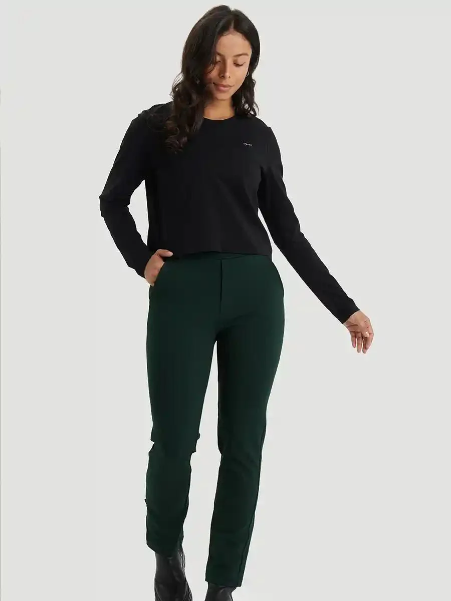 Pantalon à jambes étroites - Vert laurier - Image 3