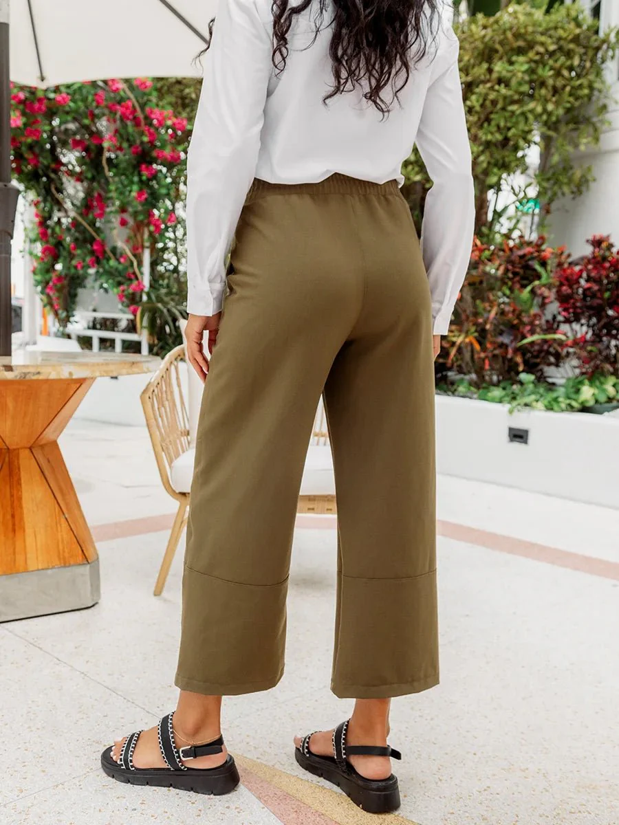 Pantalon en Twill à Jambes Droites avec Poches Appliquées - Khavia - Image 3