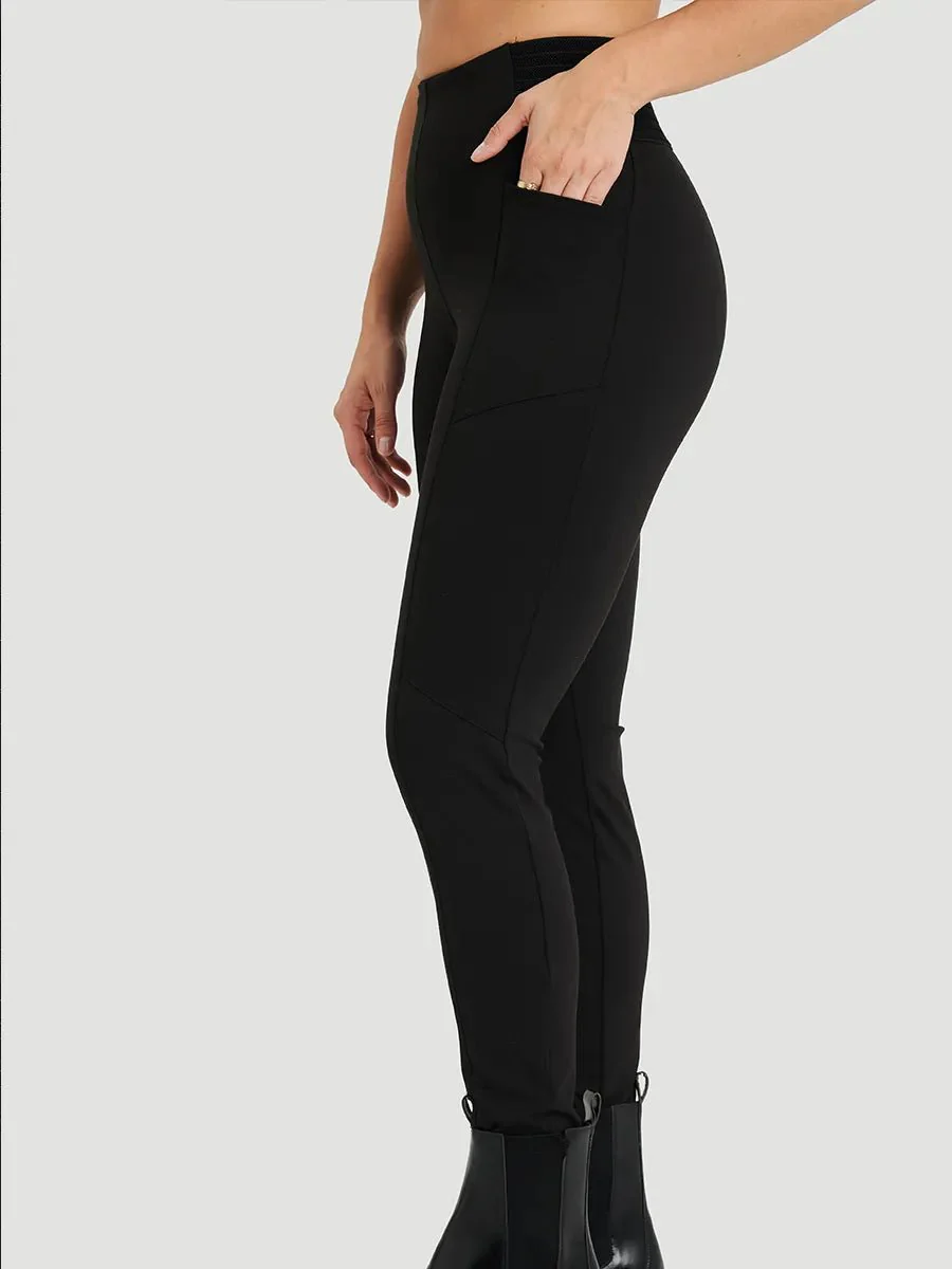 Pantalon Jegging avec taille élastique - Noir - Image 4
