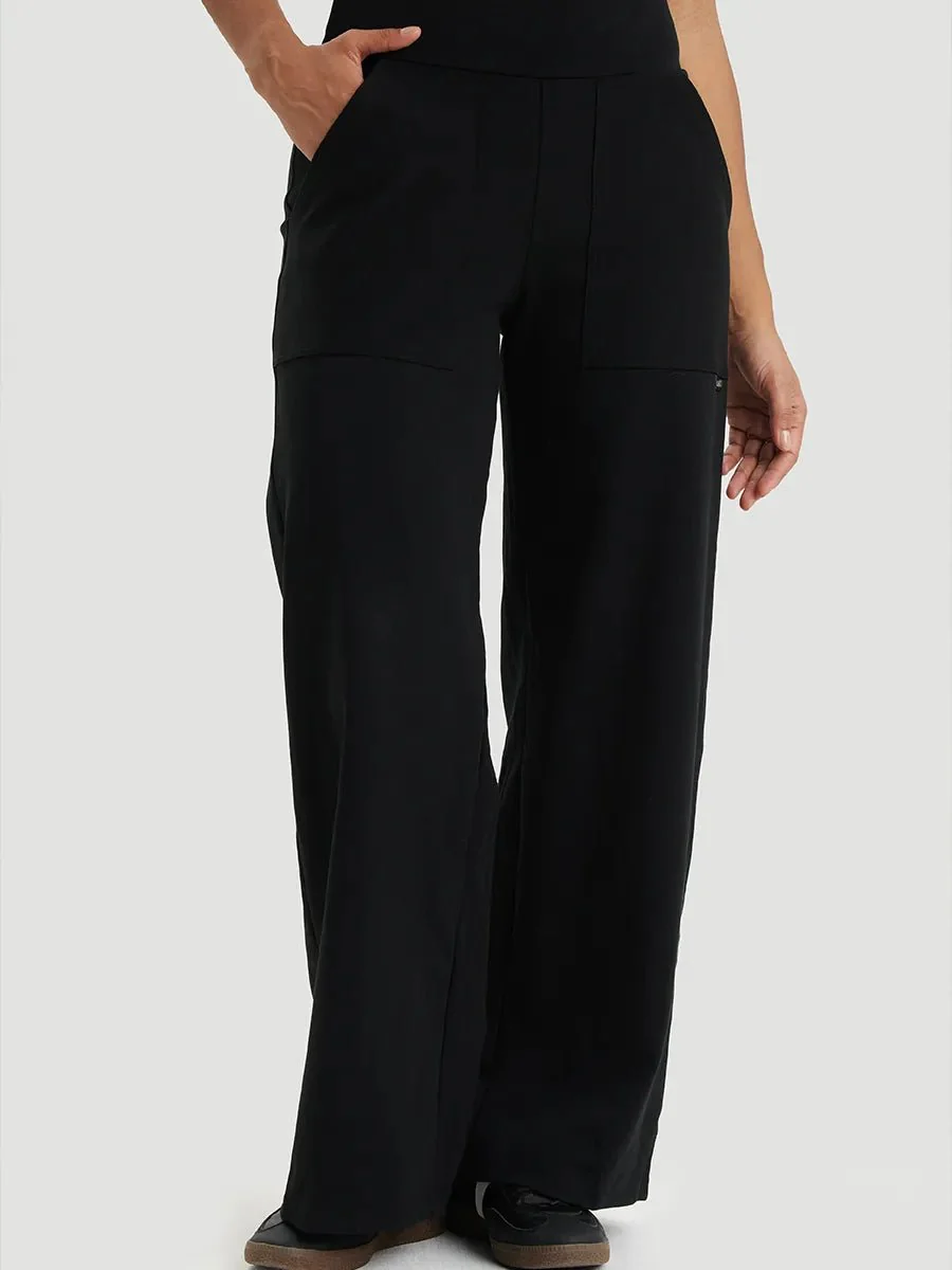 Pantalon long à jambes larges Ponte Contour - Noir - Image 4