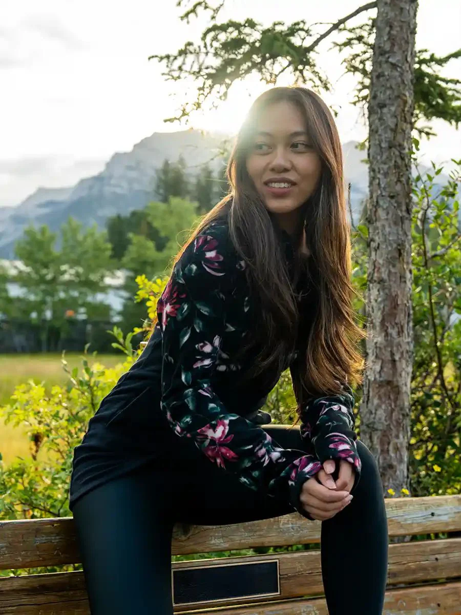 Polaire tunique à zip Solène - Folia/Noir - Image 4