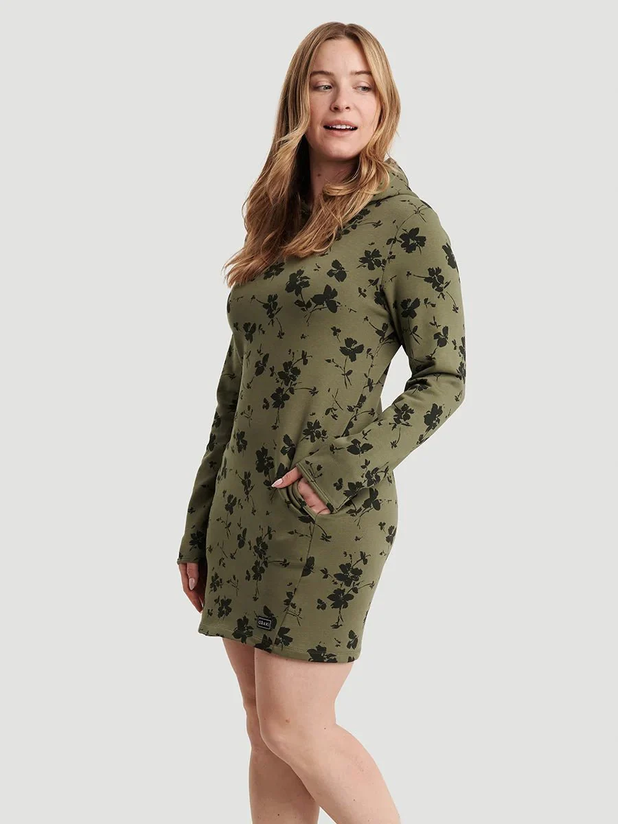 Robe à Capuchon French Terry Souplesse - Flore Kaki - Image 4