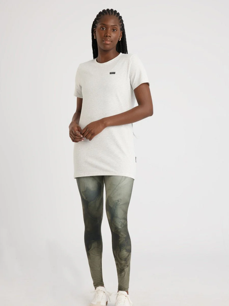 T-Shirt Tunique Col Rond - Gris Chiné - Image 3