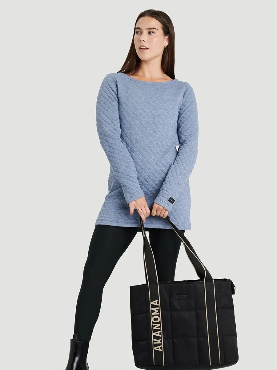 Tunique à manches longues en tricot texturé - Lavande chiné - Image 4